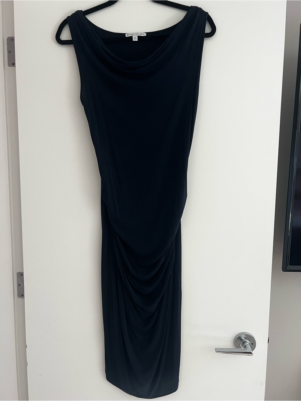 Banana Republic Navy Blue Sleeveless Cowl Midi Dress